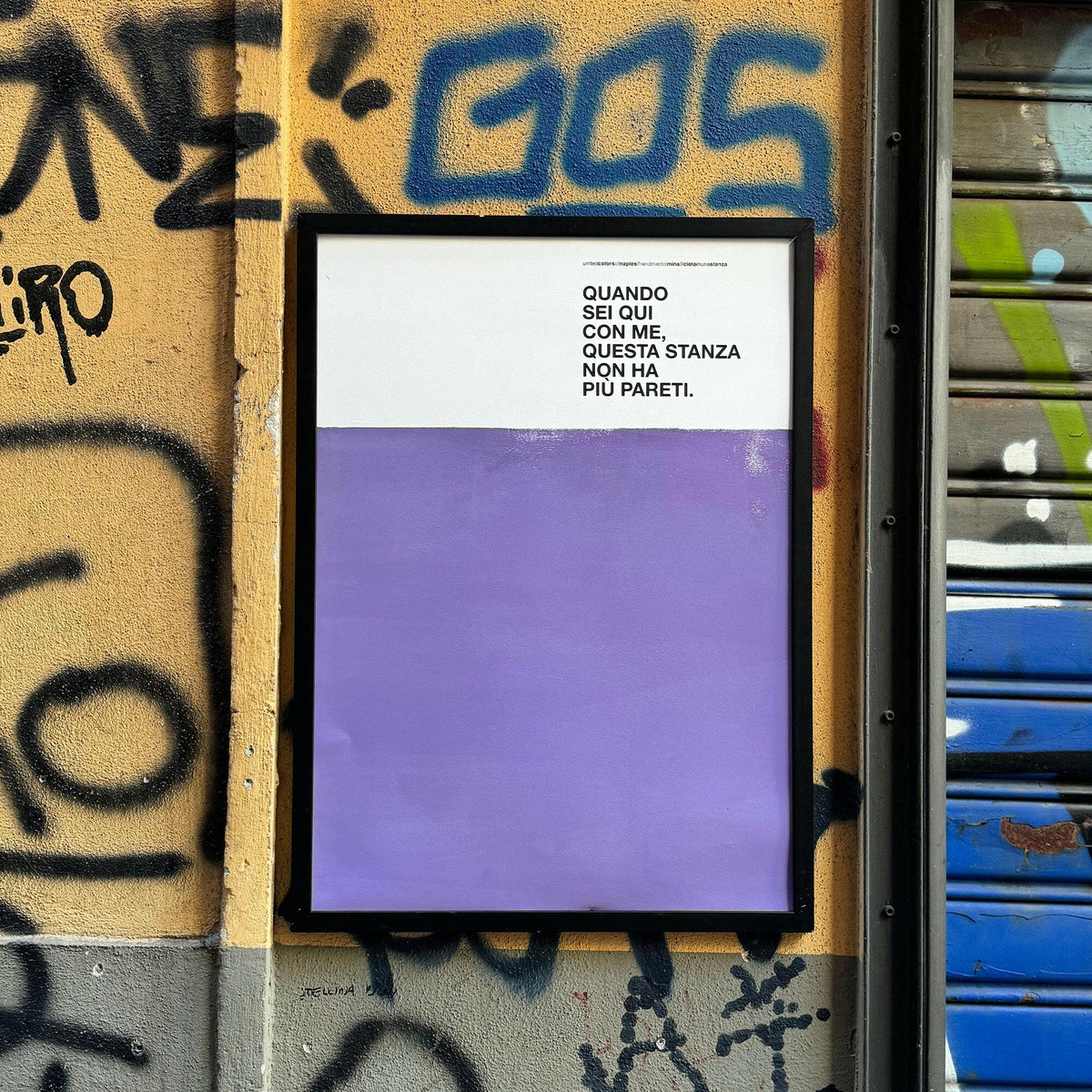Opera Poster Il Cielo in una Stanza, Mina – Poster Artigianale Fatto a Mano a Napoli | United Colors of Naples