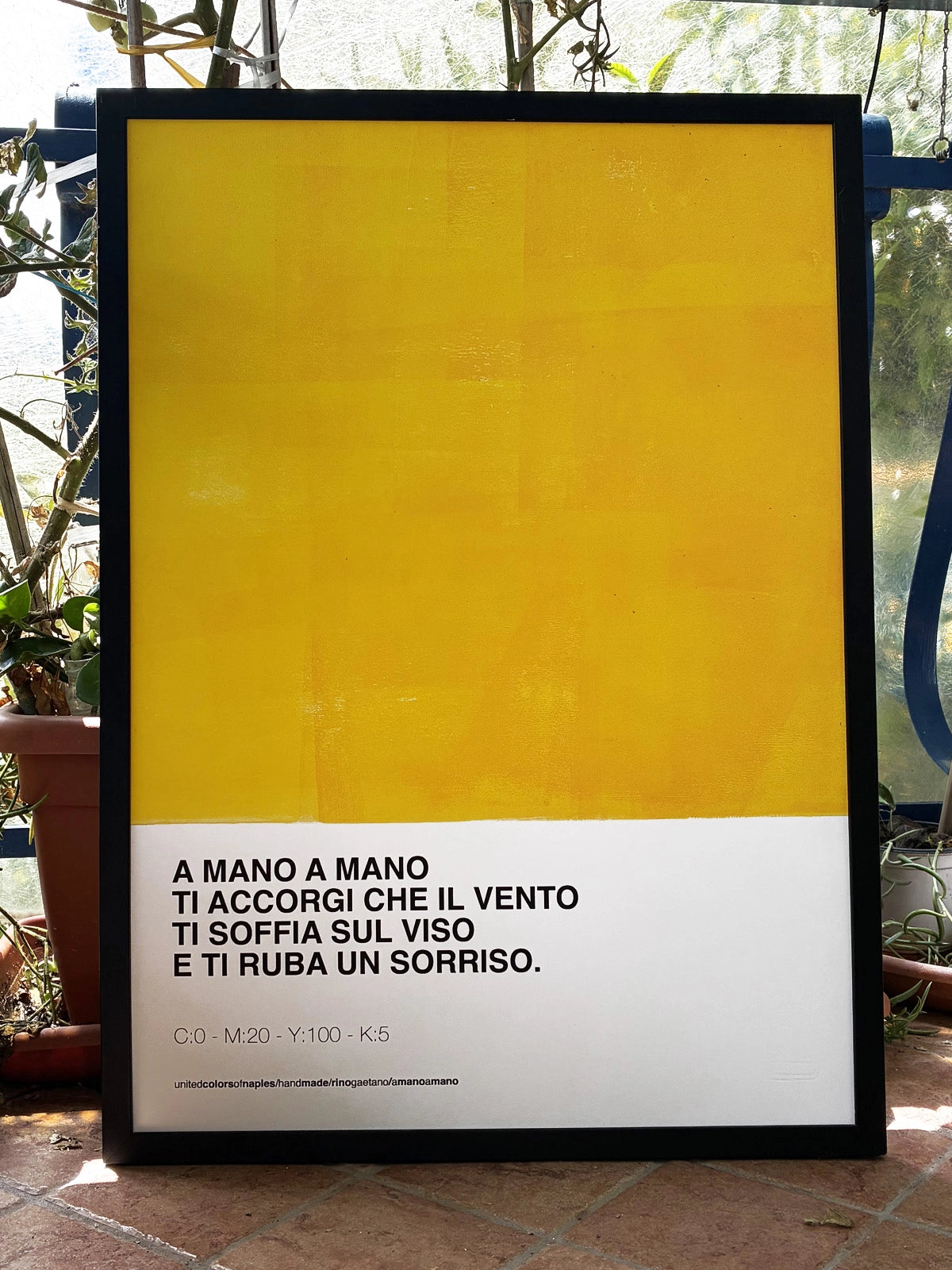 Opera Poster A mano a Mano, Rino Gaetano – Poster Artigianale Fatto a Mano a Napoli | United Colors of Naples