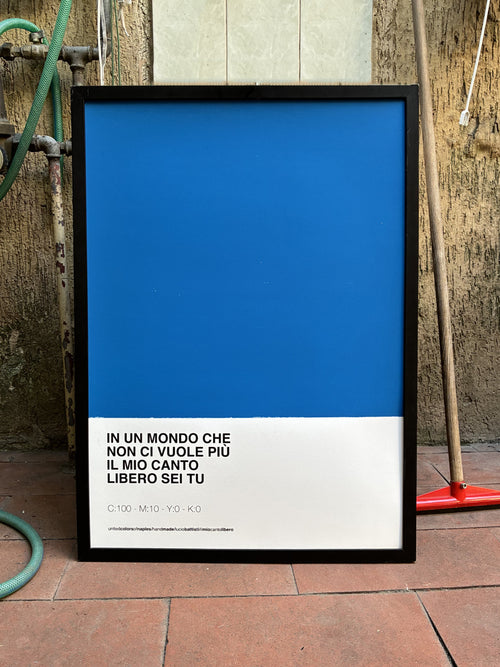 Opera Poster Il Mio Canto Libero, Lucio Battisti – Poster Artigianale Fatto a Mano a Napoli | United Colors of Naples