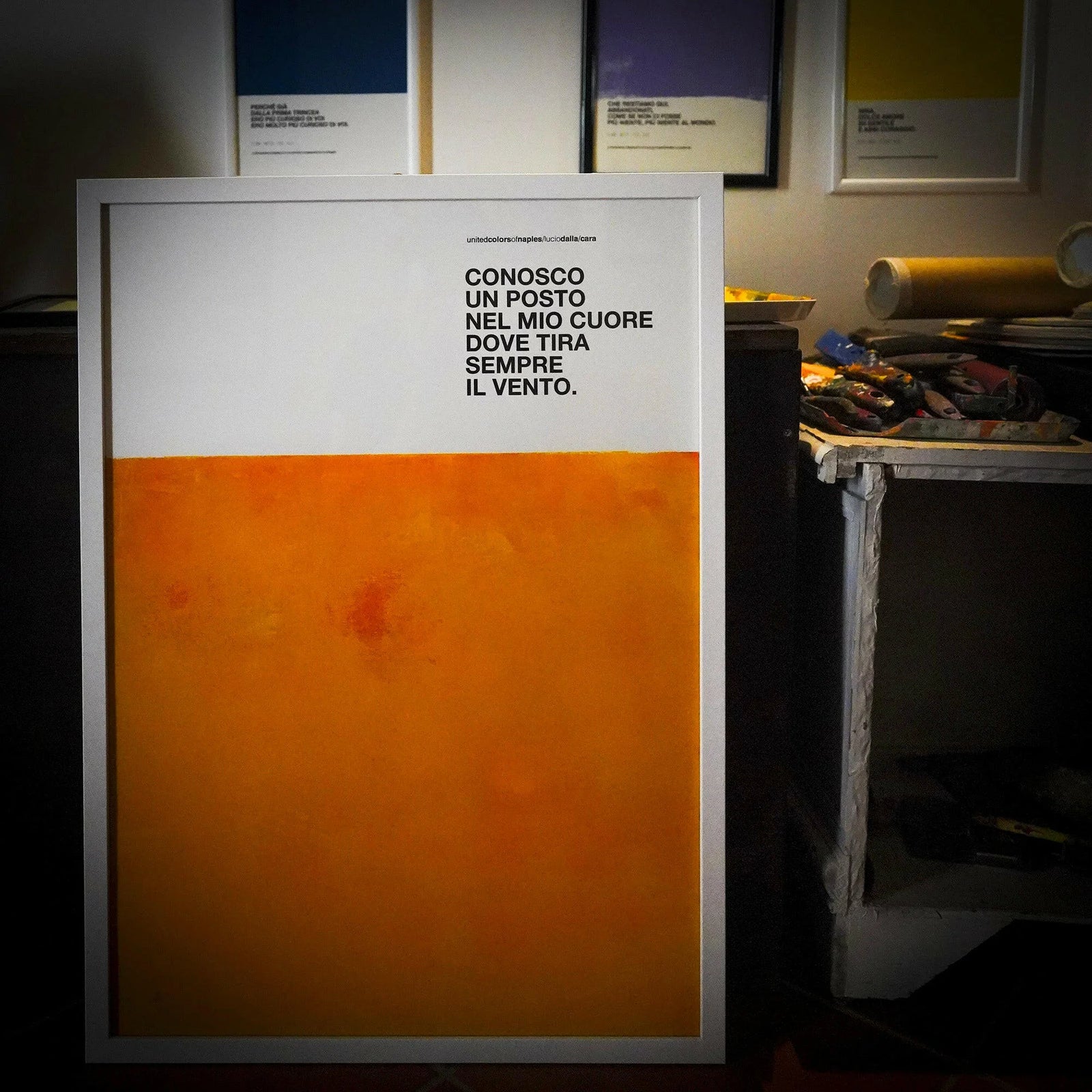Opera Poster Cara, Lucio Dalla (V2) – Poster Artigianale Fatto a Mano a Napoli | United Colors of Naples