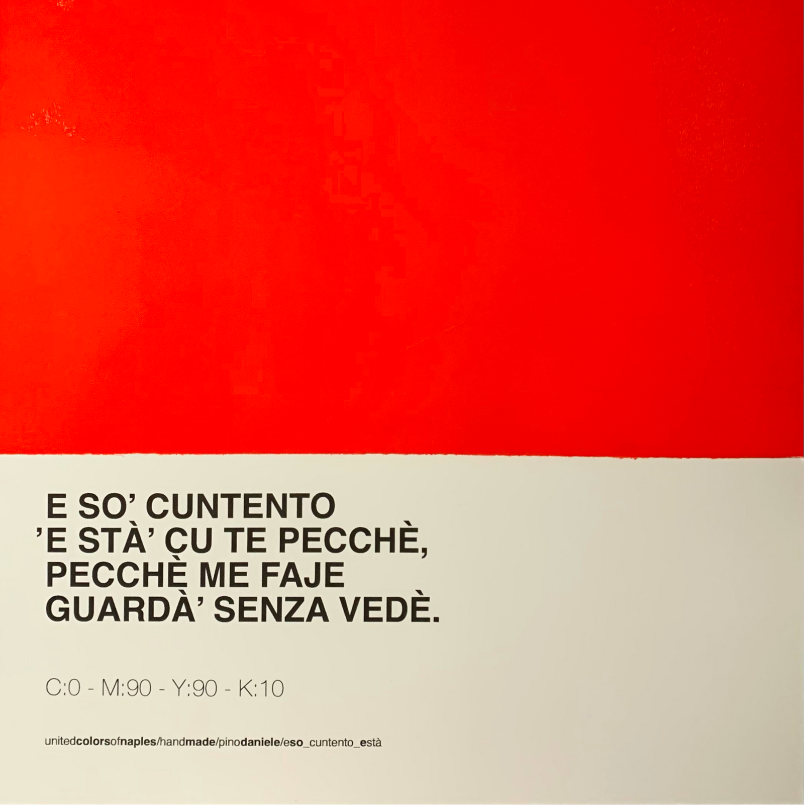 Opera Poster E So' Cuntent 'e stà, Pino Daniele – Dettaglio | United Colors of Naples