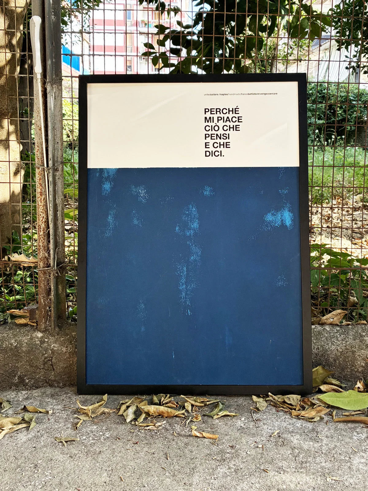 Opera Poster E ti Vengo a Cercare, Franco Battiato (V2) – Poster Artigianale Fatto a Mano a Napoli | United Colors of Naples