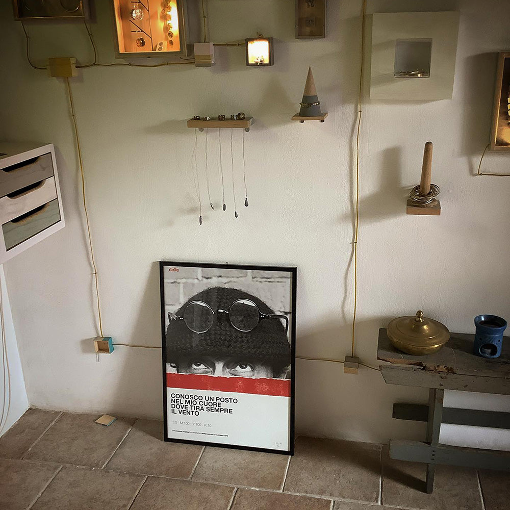 LUCIO DALLA / RENZO CHIESA, STRACCIATO n*1_SERIE 2 – Poster Artigianale Fatto a Mano a Napoli | United Colors of Naples