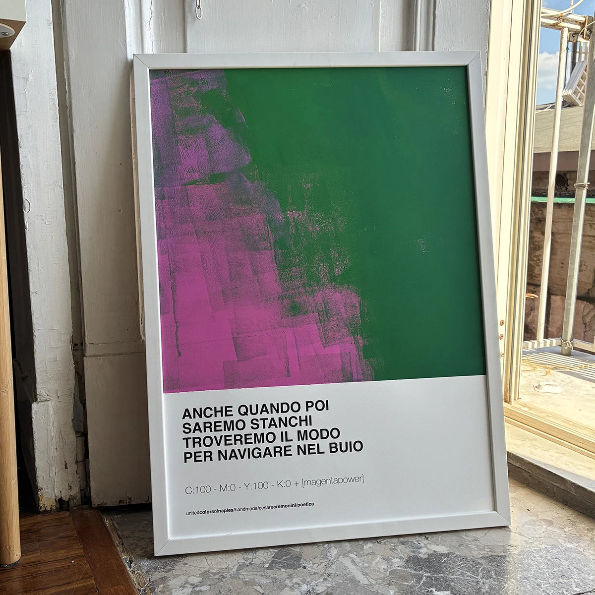 Cesare Cremonini - Poetica | Opera Poster artigianale | Pezzo unico – Dettaglio | United Colors of Naples