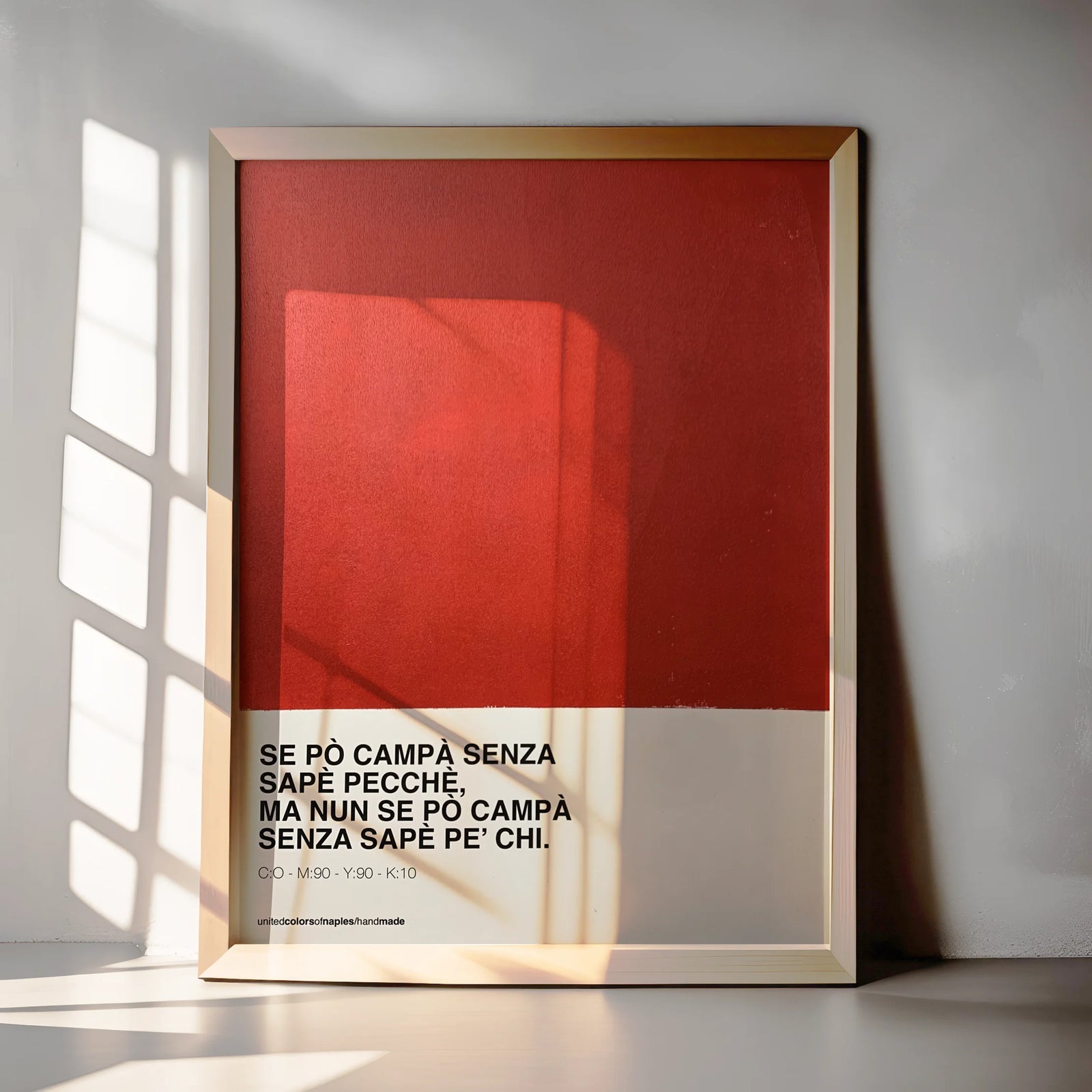 Opera Poster Le Parole di Napoli / Proverbio Campare – Poster Artigianale Fatto a Mano a Napoli | United Colors of Naples