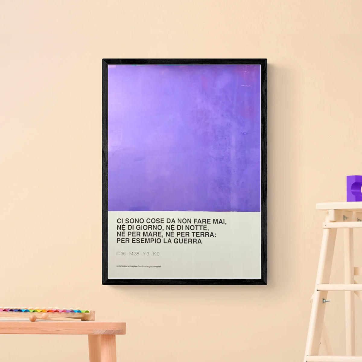 Opera Poster Ci sono cose, Gianni Rodari – Poster Artigianale Fatto a Mano a Napoli | United Colors of Naples