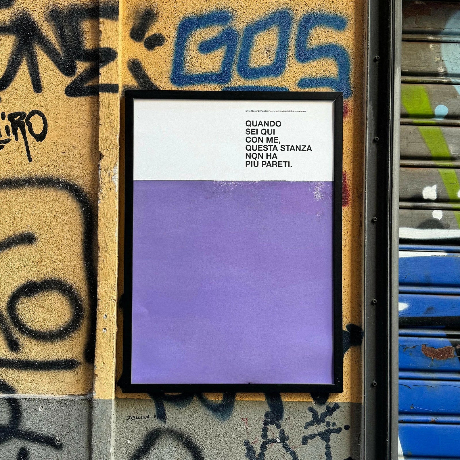 Opera Poster Il Cielo in una Stanza, Mina – Poster Artigianale Fatto a Mano a Napoli | United Colors of Naples