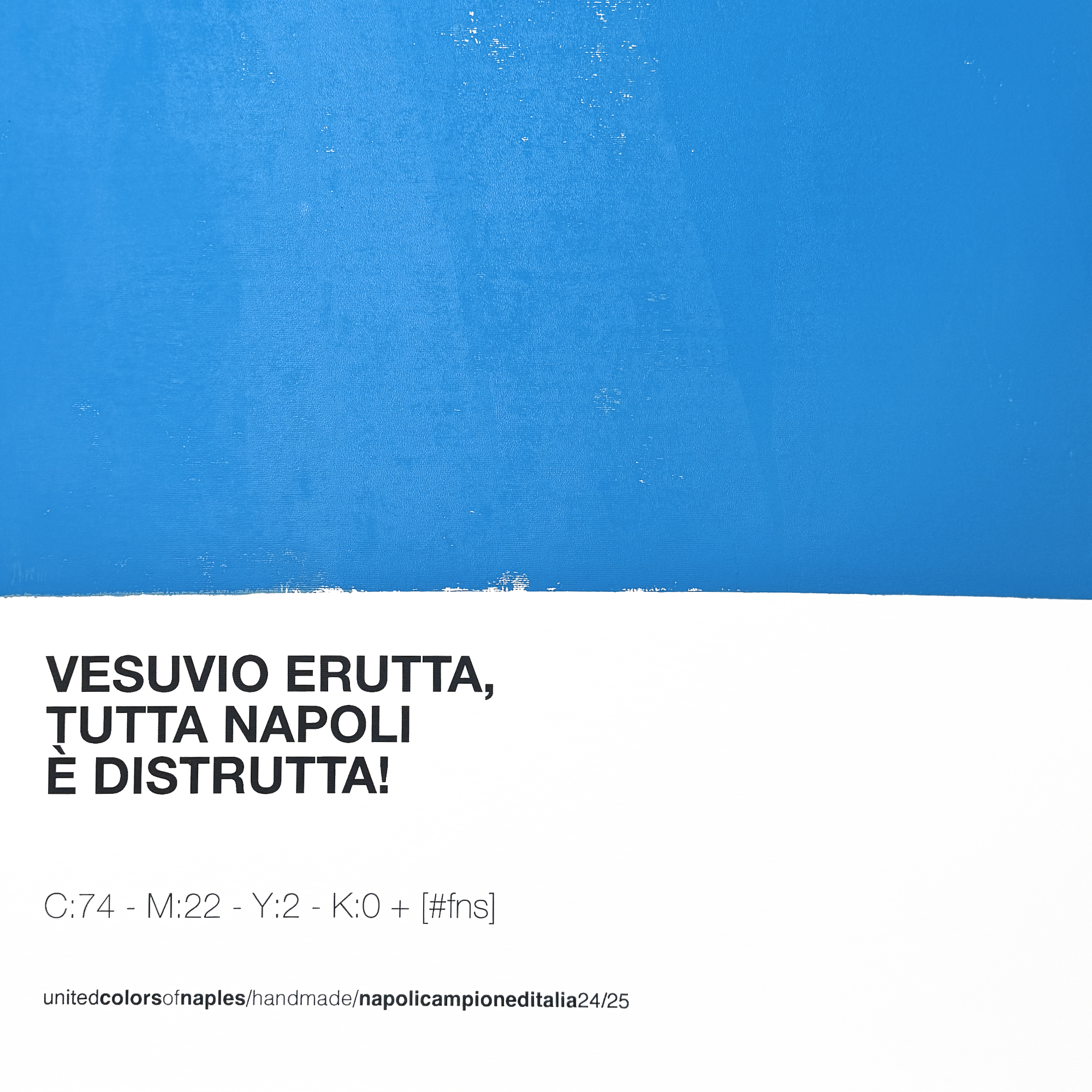 Opera Poster Figli di Napoli, Vesuvio Erutta. Quarto Scudetto del Napoli.