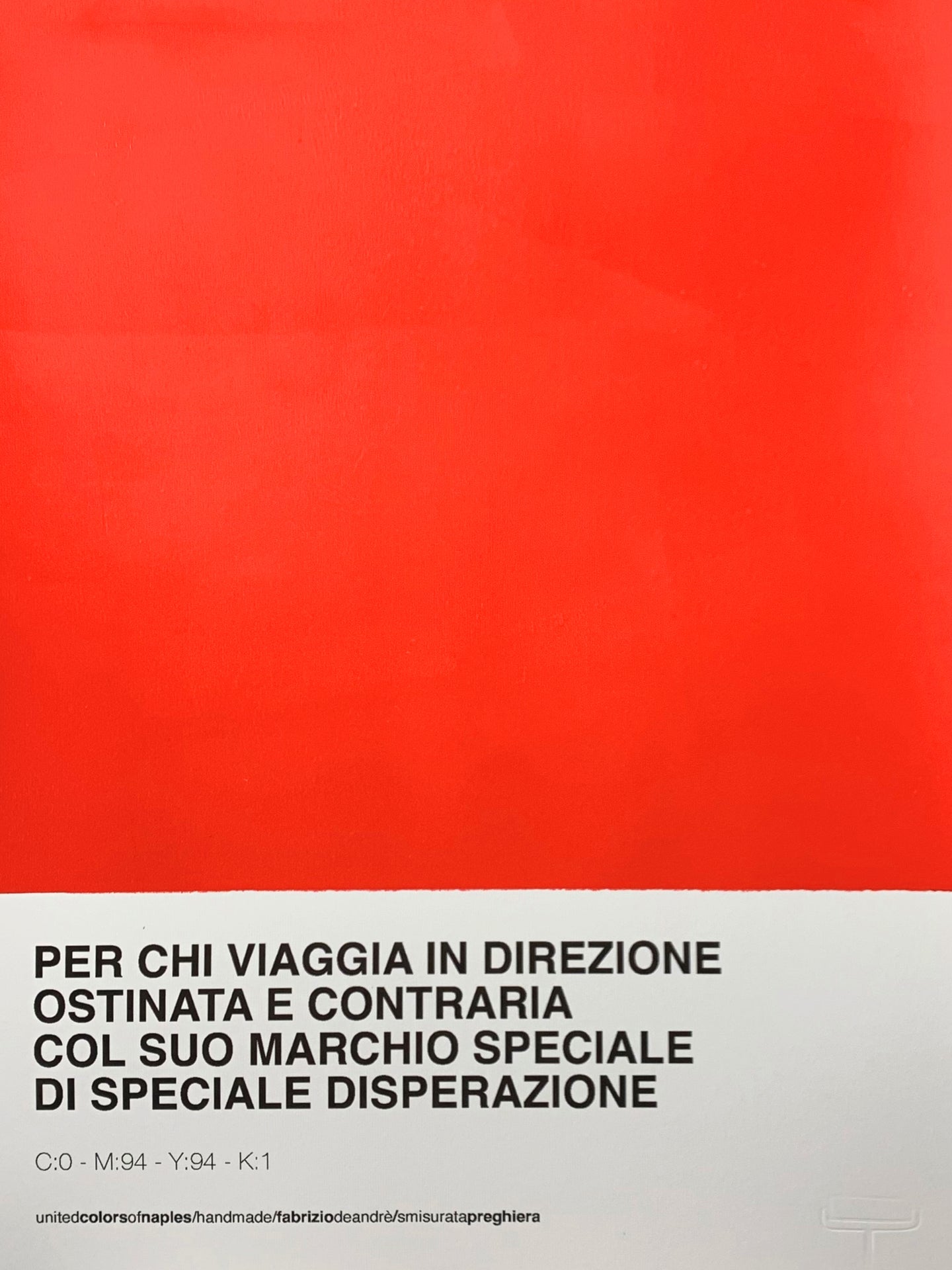 Poster Smisurata Preghiera, in direzione ostinata e contraria, Fabrizio De Andrè