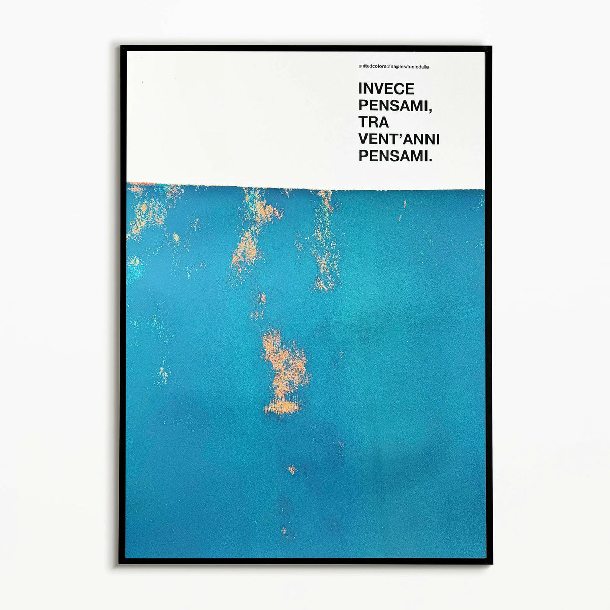 Opera Poster Telefonami tra Vent'anni, Lucio Dalla – Poster Artigianale Fatto a Mano a Napoli | United Colors of Naples