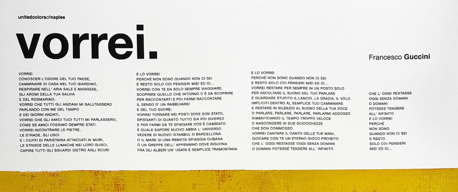 Vorrei, Francesco Guccini, Canzone – dettaglio dell'opera poster con il testo completo della canzone